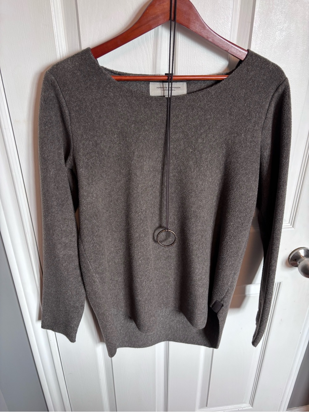 Henriette Steffensen Copenhagen Long Sleeve Fleece Tunic Necklace M